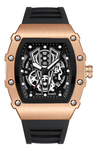 // Cinturão Preto Em Ouro Rosa (sem Logotipo) - Silicone