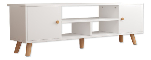 Repisa Mueble MPT01BE-B1 para Tv Centro de Entretenimiento Vintage Color Blanco
