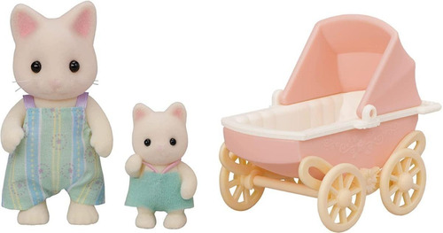 Sylvanian Families Conj Carrinho De Bebê Papai E Bebê Gatos