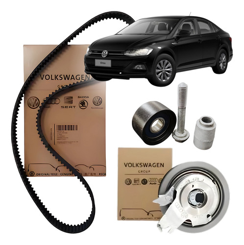 Kit Correia Dentada + Polia + Tensor Vw Virtus 1.6 16v Msi