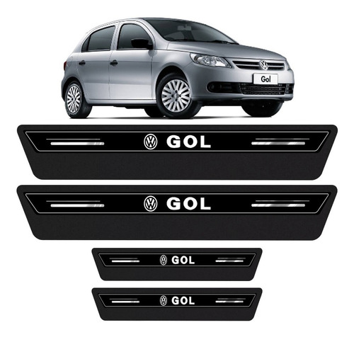 Soleira Protetor Porta Platinum Gol G3 G4 G5 G6 G7 - Preto