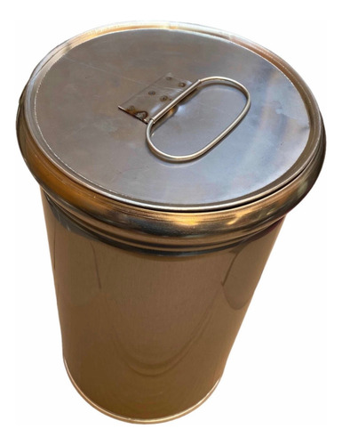 Bote Nevero 15 Litros Acero Inoxidable Con Tapa Gris