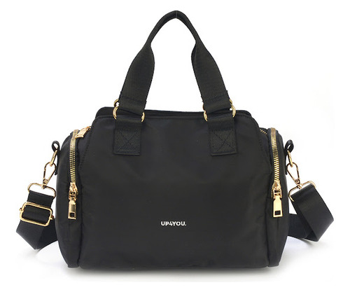 Bolsa Feminina Transversal Com Divisórias Prática Up4you Cor Preto