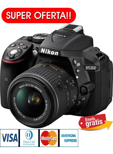 Camara Nikon Profesional D5300 24.2mp +lente 18.55mm Remate!