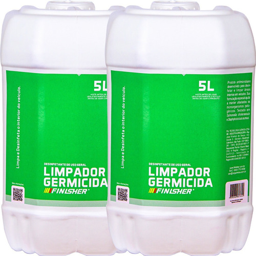 2 Limpador Germicida Bactericida Tira Odor Finisher 5l