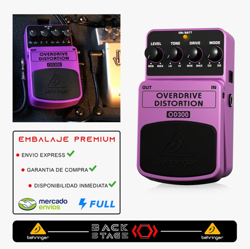 Pedal Behringer Od300 Overdrive/distortion Guitarra Eléctric