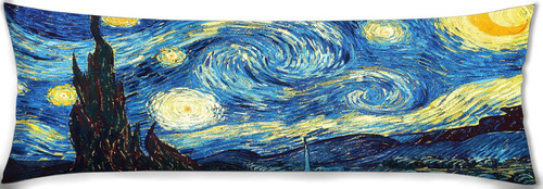 Cojin Almohada Larga Noche Estrellada Abrazable Art 35x100cm