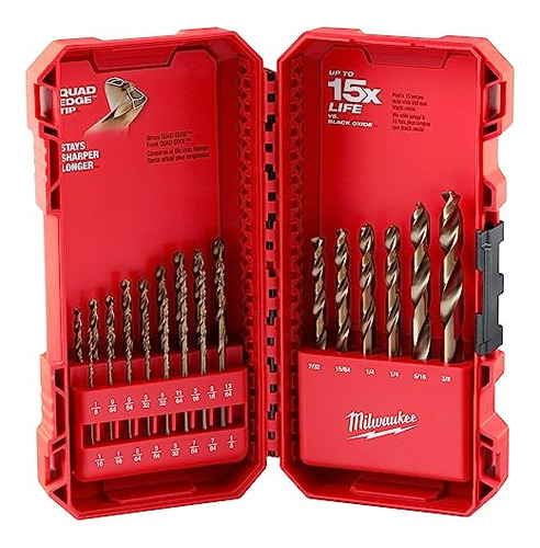 23pc Red Helix Cobalt Drill Bit