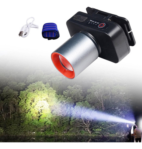 Linterna Frontal Led Impermeable Con Enfoque Ajustable Para