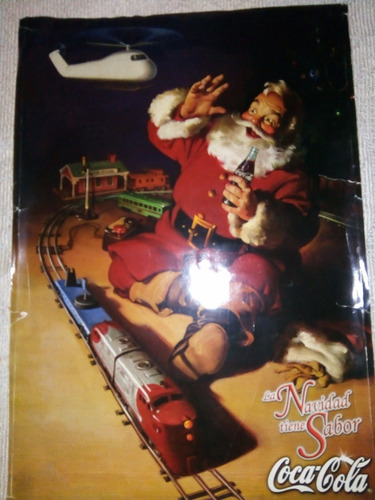 Imagen 1 de 3 de Afiche Coca-cola Papa Noel Antiguo