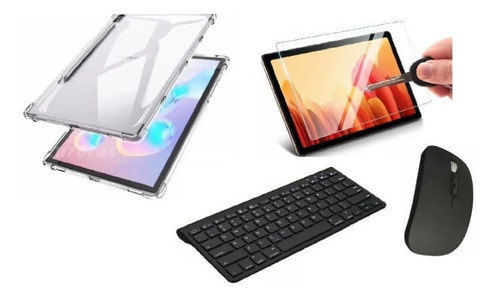 Imagem 1 de 9 de Capa Silicone Tablet S7 Fe 12.4 Kit Mouse+suporte+teclado