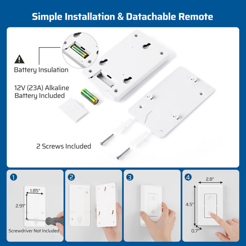 Kit De Interruptor De Luz Inalámbrico De 3 Vías Y Receptor,