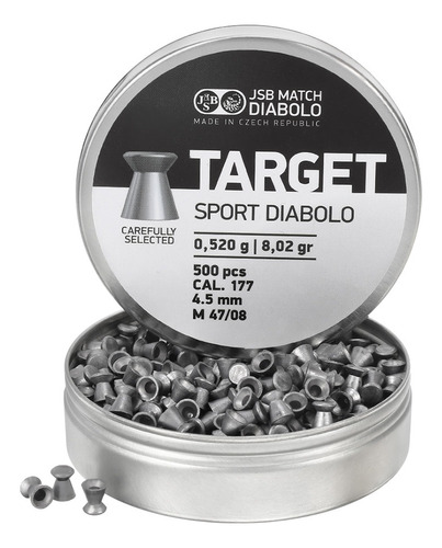 Balines Jsb Match Target Sport Calibre 4,5 8,02gr Lata X500