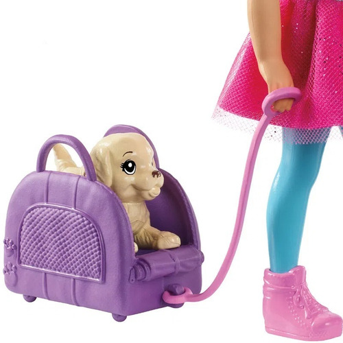 Muñeca turística Barbie Chelsea con perro - Mattel