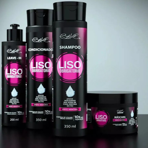 Kit 04 Itens Belkit Liso Obrigatório Com Brilho E Anti-frizz