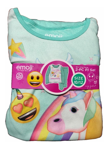 Pijama Importada Para Niña: Personaje Unicornio Emoji