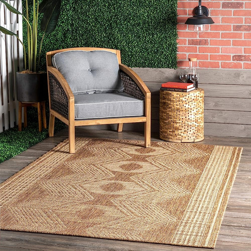 Nuloom Ranya Tribal Alfombra Interior / Exterior, 4 'x 6', M