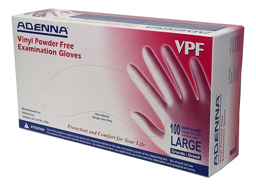 ~? Adenna Vpf236 Vpf 3.5 Mil Guantes De Examen Sin Polvo De 