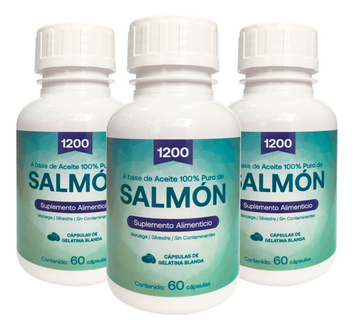 Aceite De Salmón 1200 Padn 60 Cápsulas 3 Pack Sabor Sin Sabor