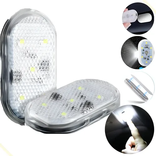 Luz Led Interior Carro Recarregável Toque Branca Rgb P/ Teto