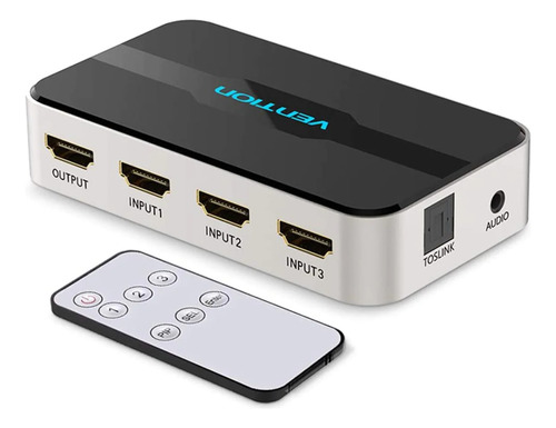 Switch Hdmi 3 In 1 Out + Audio Optico 4k 30ghz Vention