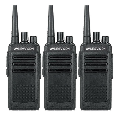 Kit 3 Handy Radio Walkie Talkie Newvision Uhf 16 Canales