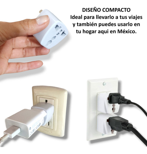 Adaptador Corriente Universal Viaje Clavija Convertidor 3 Pz