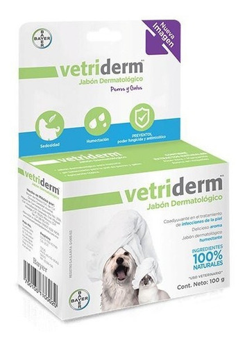 Jabón Vetriderm Dermatológico Para Perros Y Gatos