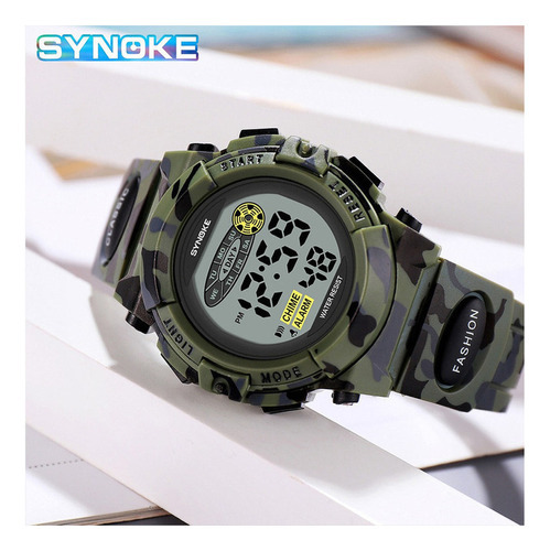 Reloj Electrónico Digital Para Exteriores Synoke Fashion Color De La Correa Caqui
