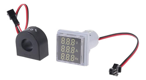 3x Square Led Voltímetro Digital Amperímetro Hertz Medidor