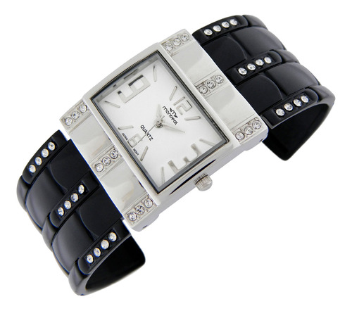 Reloj Montreal Mujer Ml1387 Brazalete Metal Esmaltado Strass