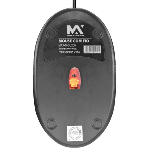 Mouse Óptico Conexão Usb Led Compatível Com Pc E Notebook