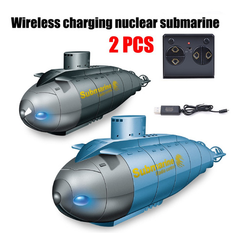 2pcs Niños 2.4g Eléctrico De Seis Vías Mini Submarino Modelo