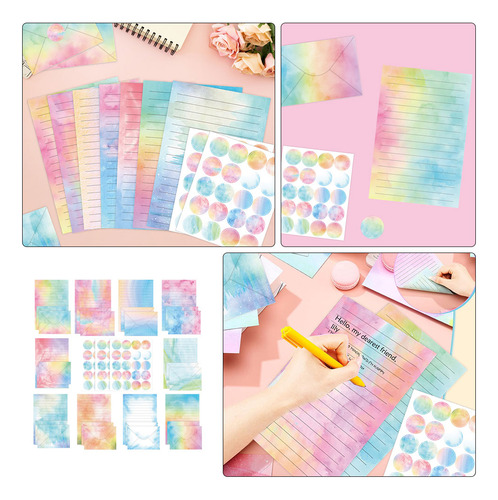 Juego De Sobres De Acuarela Con Decoración Retro Y Papelería