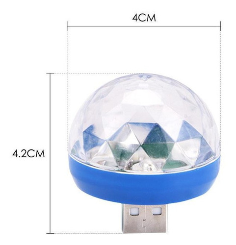 Mini Luz 5w Rgb Rotación Dj Led Usb Auto Fiesta Colores