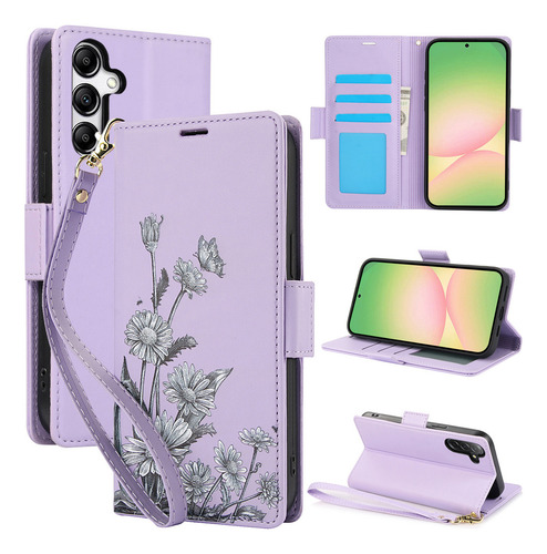 Funda De Piel Tipo Cartera Con Tapa Para Samsung Galaxy A56 A36 A26 A16 A06