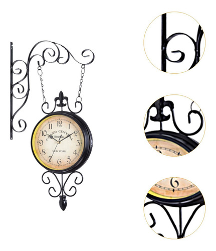 Reloj De Pared De Doble Cara Para Estación, Reloj De Pared