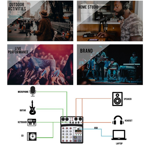 Bomge 16echo-dsp - Mezclador De Audio Con Usb Bluetooth Phan