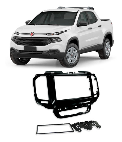 Moldura Painel 2din Fiat Toro 2016 A 2021 Black Piano