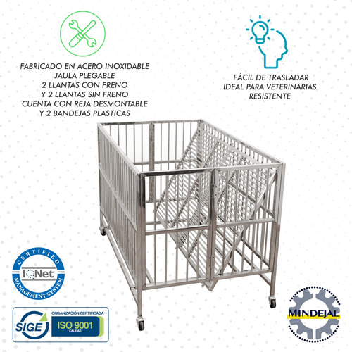 Jaula Corral Plegable De Acero Inoxidable Tym