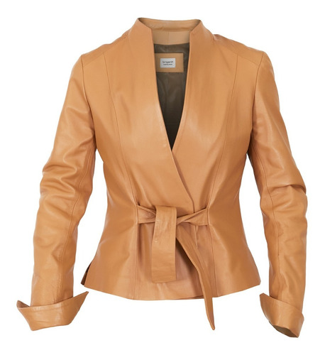 Campera Mujer Cuero Oveja Briganti Abrigo Gina Premium Dama