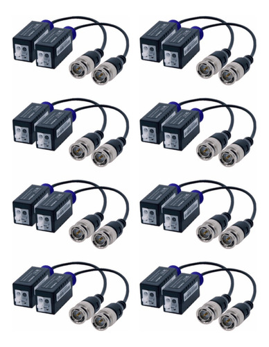 Kit 8 Pares De Transceptores Balun De Video Push Balums