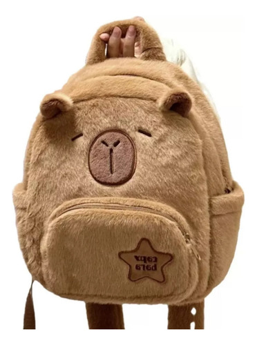 Mochila De Capibara De Felpa Para Mujer, Bonita Bolsa Peluda -z