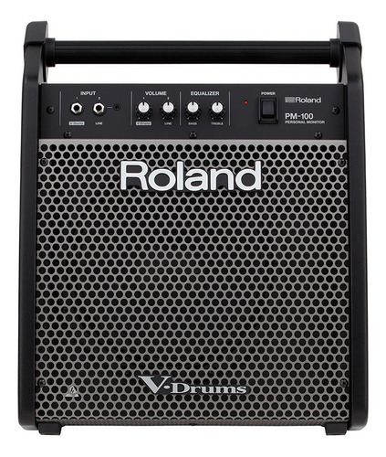 Caixa Amplificador Para Bateria Elêtronica Roland Pm-100 80w Cor Preto 110v