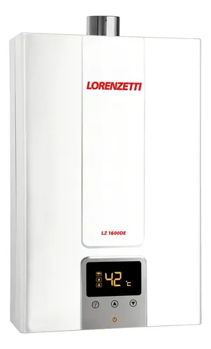 Aquecedor De Água A Gás Lorenzetti Lz 1600 De Branco 15 Litros Digital Gás GN - R$ 1.980