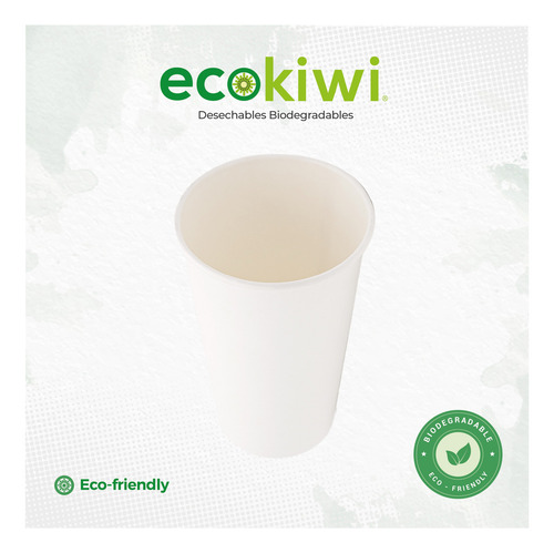 Vaso De Papel 12oz Desechable Biodegradable 20paq 50pzs Blanco