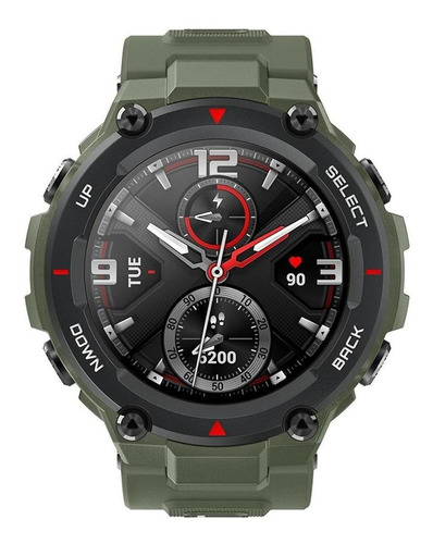 Smartwatch Amazfit Sport T-Rex 1.3" caja 47.7mm de  polímero  army green, malla  army green de  silicona A1919