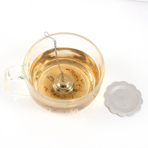 Imagen 3 de 9 de Filtro Infusor De Té En Hojas Sueltas De Acero Inoxidable