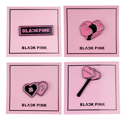 4 Piezas De Pin Broche Metalico Pines Kpop Blackpink