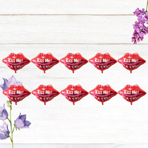 10 Unidades De 22 Globos Con Forma De Labios Para Imprimir E